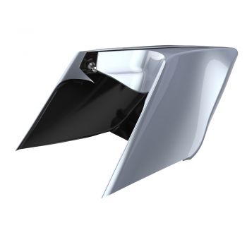 Advanblack Brilliant Silver ABS CVO Style Stretched Extended Side Cover Panel for 2014+ Harley Davidson Touring