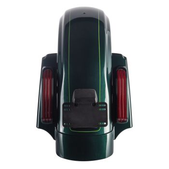 AdvanBlack Deep Jade Pearl CVO Style Rear Fender System For 2014-2019 Harley Davidson Touring Models