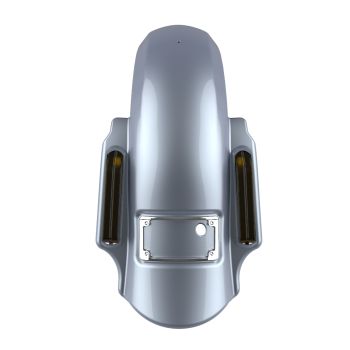 Atlas Silver Metallic Dual Cutout Dominator Stretched Rear Fender For 2014+ Harley Davidson Touring Models