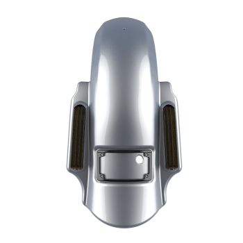 Atlas Silver Metallic Dual Cutout Dominator Stretched Rear Fender For 2014+ Harley Davidson Touring Models