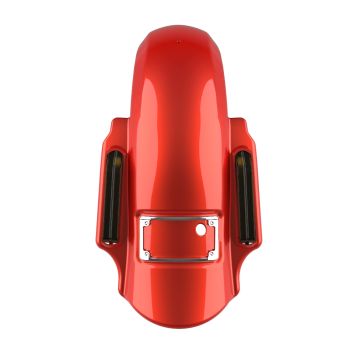 Advanblack Dual Cutout Candy Orange Dominator Stretched Rear Fender For 2014+ Harley Davidson Touring Models