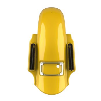 Advanblack Dual Cutout Chrome Yellow Dominator Stretched Rear Fender For 2014+ Harley Davidson Touring Models-Chrome Yellow