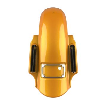Advanblack Dual Cutout Chrome Yellow Pearl Dominator Stretched Rear Fender For 2014+ Harley Davidson Touring Models