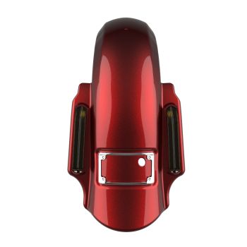 Advanblack Hard Candy Hot Rod Red Flake Dominator Stretched Rear Fender For 2014+ Harley Davidson Touring Models
