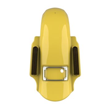 Industrial Yellow Dual Cutout Dominator Stretched Rear Fender For 2014+ Harley Davidson Touring Models