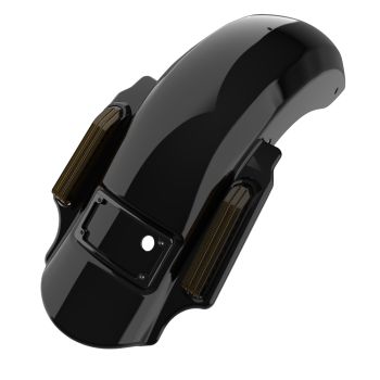 Advanblack Dual Cutout Vivid Black Dominator Stretched Rear Fender For '09-'13 Harley Davidson Touring Models-