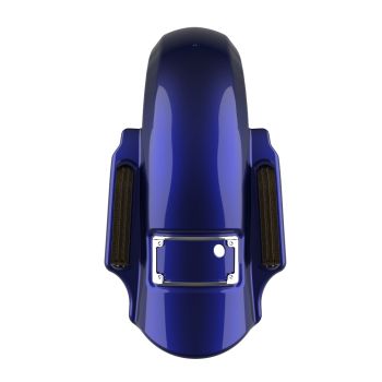 Zephyr Blue Dual Cutout Dominator Stretched Rear Fender For 2014+ Harley Davidson Touring Models