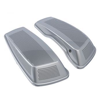 Advanblack Baracuda Silver(Glossy) Dual 6x9 Speaker Lids for Harley 2014+ Harley Davidson Touring