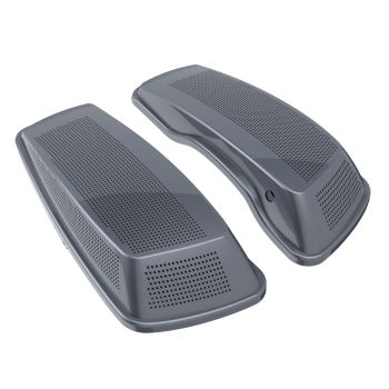 Advanblack Gauntlet Grey Metallic Dual 6x9 Speaker Lids for 2014+ Harley Davidson Touring