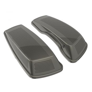 Advanblack Industrial Gray Dual 6x9 Speaker Lids for 2014+ Harley Davidson Touring