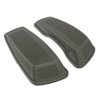 Advanblack Industrial Gray Denim Dual 6x9 Speaker Lids Cover for Harley 2014+ Harley Davidson Touring