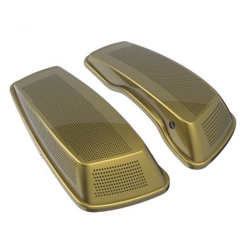 Advanblack Olive Gold Dual 6x9 Speaker Lids for Harley 2014+ Harley Davidson Touring