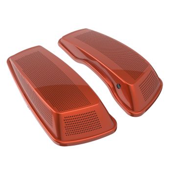 Advanblack Orange Lava Dual 6x9 Speaker Lids for 2014+ Harley Davidson Touring