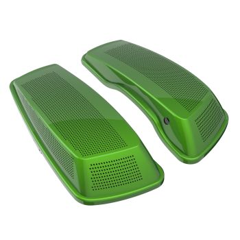 Advanblack Radioactive Green Dual 6x9 Speaker Lids for 2014+ Harley Davidson Touring