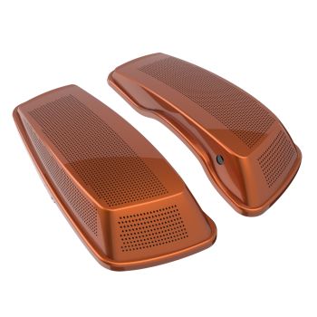 Advanblack Scorched Orange Dual 6x9 Speaker Lids for 2014+ Harley Davidson Touring