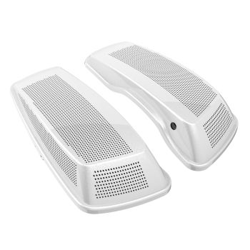 Advanblack Dual 6x9 Speaker Lids Cover for Harley 2014+ Harley Davidson Touring-White Hot Pearl