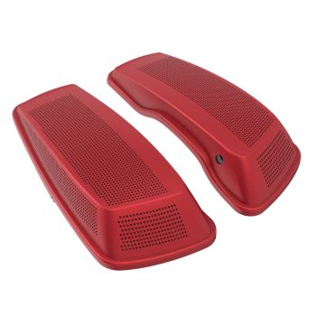 Advanblack Wicked Red Denim Dual 6x9 Speaker Lids Cover for Harley 2014+ Harley Davidson Touring