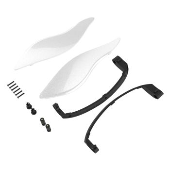 Advanblack White Sand Pearl Adjustable Fairing Air Deflectors for 2014+ Harley Batwing 