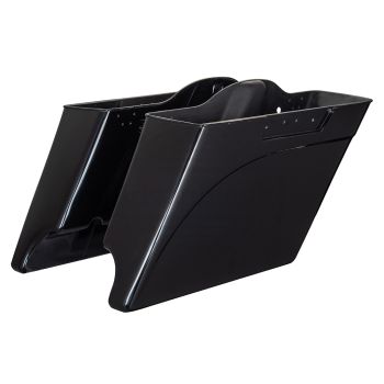 Advanblack Dual Cutout Vivid Black Stretched Saddlebags Bottoms for Harley '93-'13 Touring