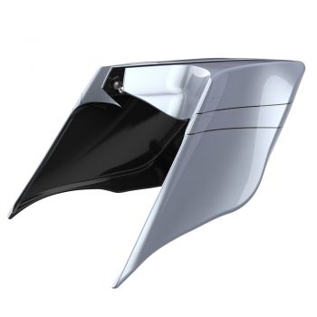 Advanblack Brilliant Silver ABS Stretched Extended Side Cover Panel for 2014+ Harley Davidson Touring(With Pinstripes)
