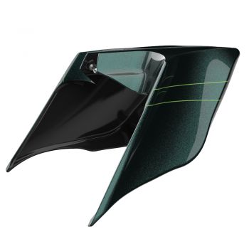 Advanblack Deep Jade Pearl ABS Stretched Extended Side Cover Panel for 2014+ Harley Davidson Touring(With Pinstripes)