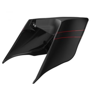 Advanblack Denim Black ABS Stretched Extended Side Cover Panel for 2014+ Harley Davidson Touring(With Medium Red Pinstripes)