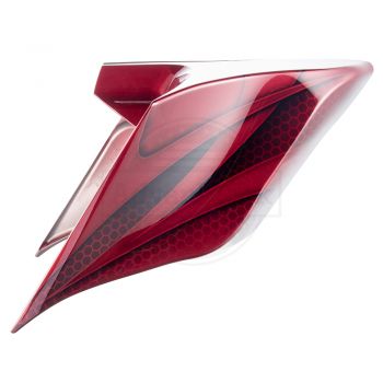 Advanblack Ravager Series Airbrushed Hard Candy Hot Rod Red Flake Stretched Extended Side Cover Pannel for 2014+ Harley Davidson Touring
