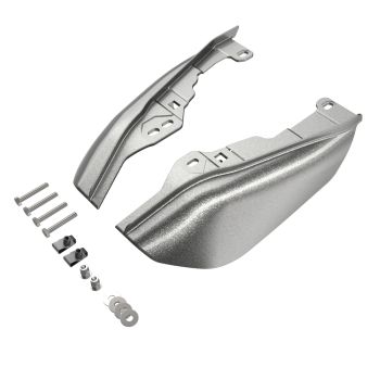 Mercury Silver MID-FRAME AIR DEFLECTORS HEAT SHIELD FOR '09-'24 HARLEY DAVIDSON TOURING