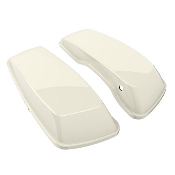 Advanblack Birch White Standard Normal Stretched Saddlebag Lids for Harley Davidson Touring 2014+-