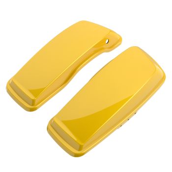 Advanblack Saddlebag Lids Cover for Harley Davidson FLH FLHTC Road Electra Glide-Chrome Yellow