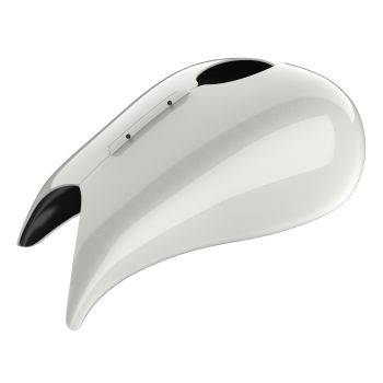 Advanblack Stone Washed White Pearl Extended Stretched Tank Cover for Harley 2008-2020 Street Glide & Road Glide 