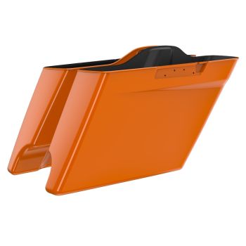 Advanblack Baja Orange Dual Cutout 4.5" Stretched Extended Saddlebags for 2014+ Harley Davidson Touring