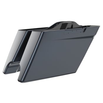 Advanblack Dual Cut Out Black Tempest 4.5" Stretched Extended Saddlebags for 2014+ Harley Davidson Touring