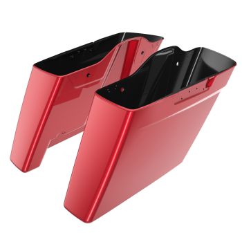 Advanblack Wicked Red Dual Uncut Stretched Extended Saddlebag Bottoms for Harley Davidson 2014+ Touring