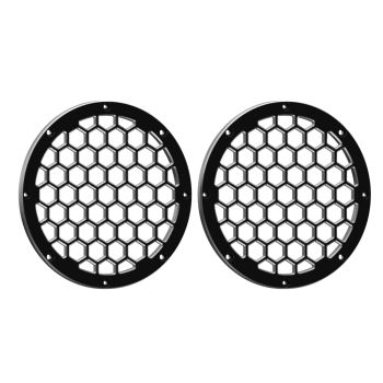 6.5 inch HEX Speaker Grills - Black Contrast Cut Cnc Metal Grills
