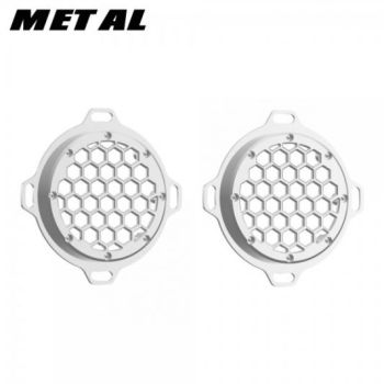 Advanblack x XBS Chrome Contrast CNC Aluminium HEX Speaker Grills For 2013Down Electric Glide / Street Glide Inner Fairing