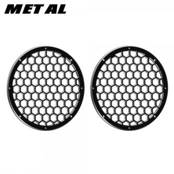 Black / Chrome Contrast CNC Aluminium HEX 8'' Speaker Grills