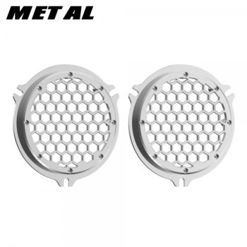 Black / Chrome Contrast CNC Aluminium HEX Speaker Grills For 2014up Electric Glide / Street Glide Inner Fairing