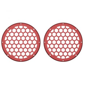 Advanblack x XBS Color Matched HEX 6.5'' Speaker Grills-Hard Candy Hot Rod Red Flake