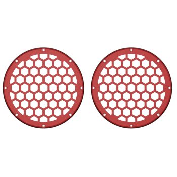 Advanblack x XBS Color Matched HEX 6.5'' Speaker Grills-Heirloom Red Fade