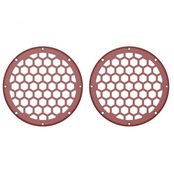 Advanblack x XBS Color Matched HEX 6.5'' Speaker Grills-Red Hot Sunglo