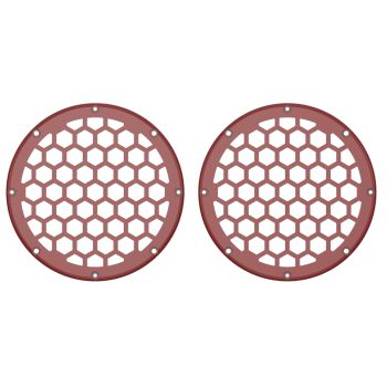 Advanblack x XBS Color Matched HEX 6.5'' Speaker Grills-Red Hot Sunglo