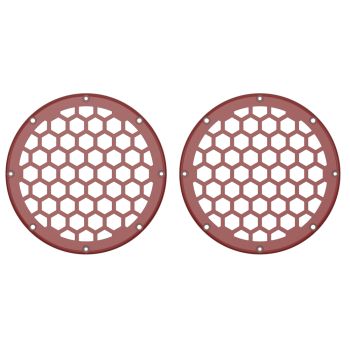 Advanblack x XBS Color Matched HEX 6.5'' Speaker Grills-Red Hot Sunglo