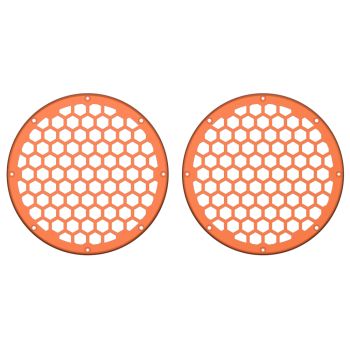 Advanblack x XBS Color Matched HEX 8'' Speaker Grills-Hi-Fi Orange
