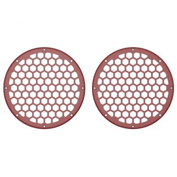 Advanblack x XBS Color Matched HEX 8'' Speaker Grills-Red Hot Sunglo