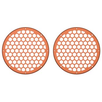 Advanblack x XBS Color Matched HEX 8'' Speaker Grills-Scorched Orange