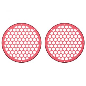 Advanblack x XBS Color Matched HEX 8'' Speaker Grills-Velocity Red Sunglo