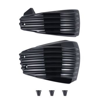 Vivid Black Ribbed Side Battery Cover for M8 Harley softail