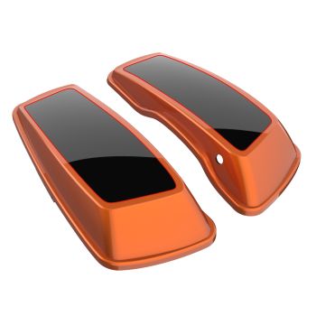 Amber Whiskey and Vivid Black STANDARD NORMAL SADDLEBAG LIDS FOR HARLEY DAVIDSON TOURING 2014+