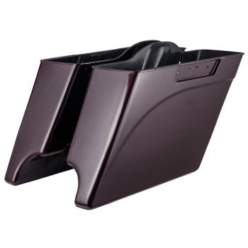 Advanblack Dual Cutout Black Cherry Stretched Saddlebags Bottoms for Harley '93-'13 Touring